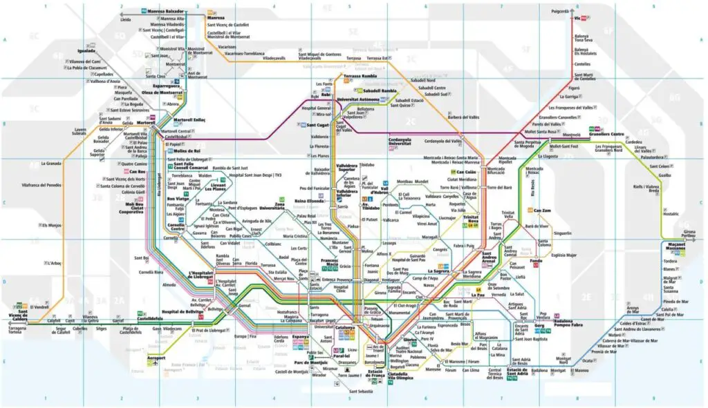 Plano de Ferrocarriles de Cataluña (FGC)