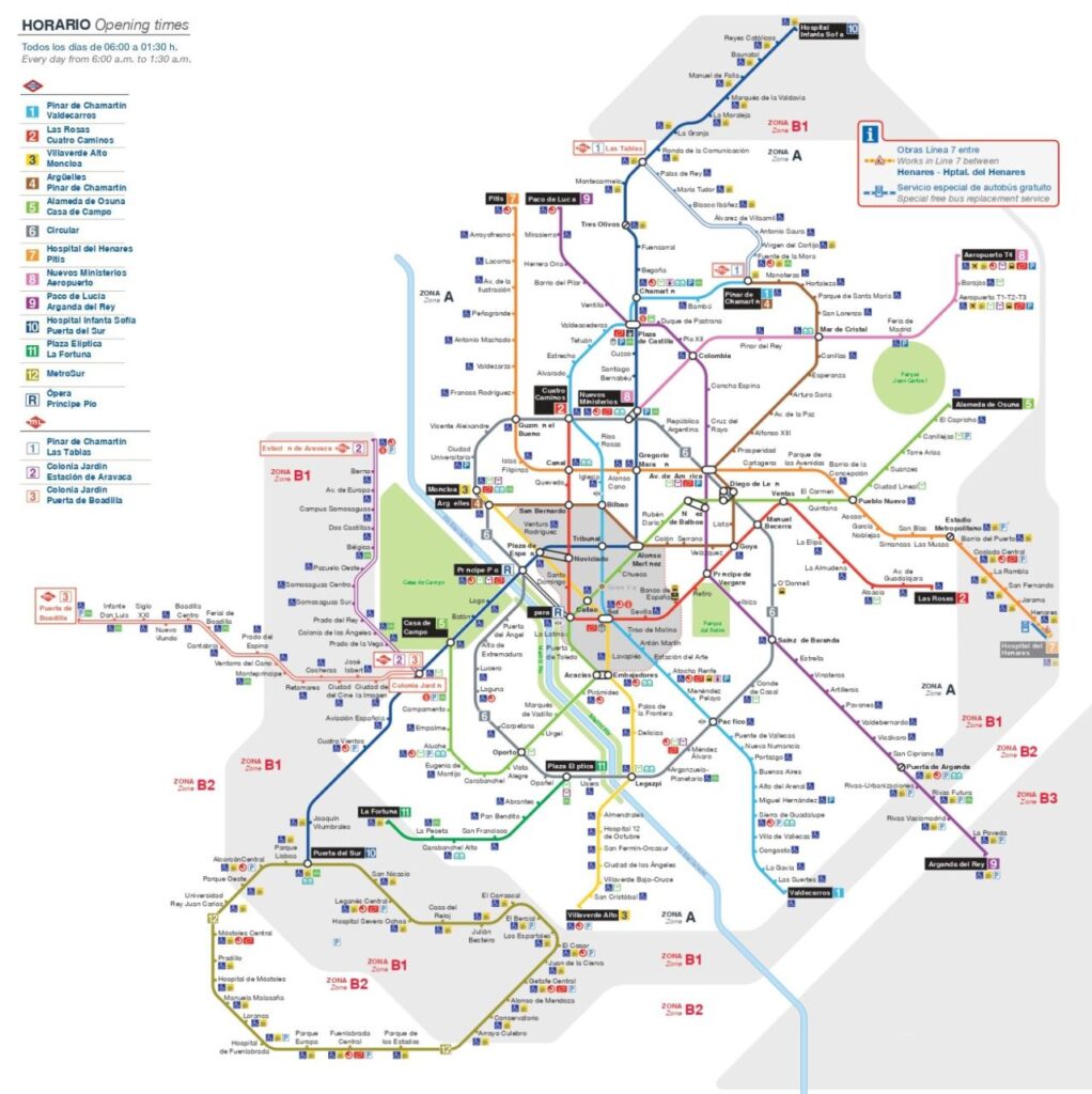 Plano De Metro De Madrid 2022 Horarios Trenes 5435